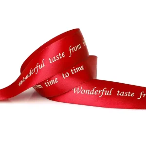Polyester Ribbon With Logo for Gift Wrapping Celebration Foil Diamond Printed Satin Ribbon for Wrapping