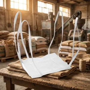 Polypropylene 1 Ton PP Pallet Sling FIBC Big Bag Breathable Safety Factor 5:1 Flat Bottom Soft PP Palet