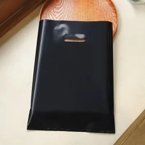 Popular PE Plastic Resealable Shopping Bag with Thick Die Cut Handle Ideal for Clothing Packaging
