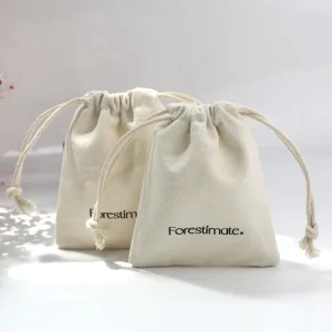 Portable Cosmetic Jewelry Gift Packaging Pouch Polyester Cotton Small Dust Bag Custom Logo Drawstring Canvas Bags