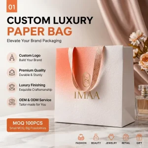 Portable Custom Logo Kraft Paper Bag Luxury Gift Promotion Supermarket Shopping Packaging Reusable Lamination