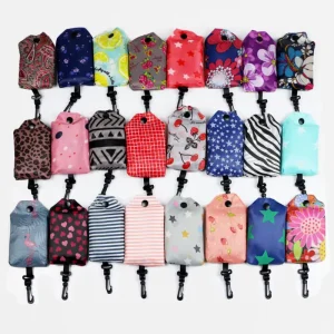 Portable Eco friendly Recyclable Polyester Shopping Bag Grocery Shopping Bag Foldable Shopping Bags in Stock