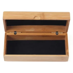 Portable Household Sunglasses Storage Box Wooden Glasses Case with Proximity Mirror Bamboo Material for Students