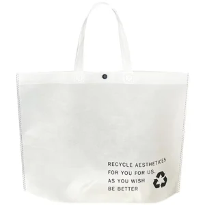 Portable Large Eco Friendly Promotional Non Woven Tote Bag Custom Logo Recyclable Shopping Bag with Snap Button