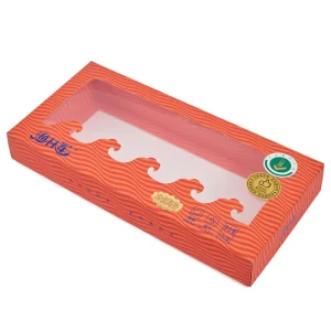 Portable Recyclable Eco-Friendly Seafood Packaging Boxes with Clear Window Glitter & Matt Lamination