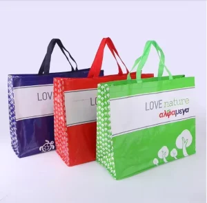 Portable Reusable Eco Supermarket Grocery Tote Nonwoven Shopping Bags Custom Logo Fabric Shopping Non Woven Bag