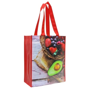 Portable Waterproof PP Woven Recyclable Supermarket Vegetable Fruit Shopping Food Grade Non Trolley Custom Packaging Bags