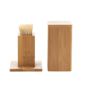 Portable Wood Wooden Toothpick Holder Storage Box Container Bamboo Tooth Pick Dispenser Toothpicks Case for Home