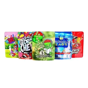 Powder Bag Plastic Packaging Stand up Pouches Poly Waterproof Ziplock Bag Soft Touch Smell Proof Edible Mylar Potato Chips