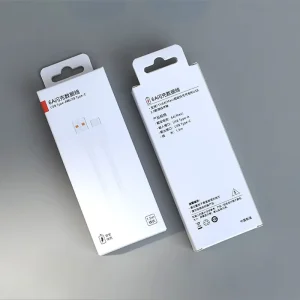 Pre Crease Fold Paperboard Contour Die Cut Minimalist Line Print Consumer Device Electronic Box