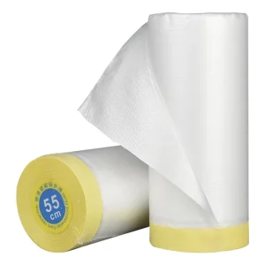 Pre-Taped High Tack Masking Film Crepe Paper Tape and Drape Assorted Masking Paper Film Roll for Automotive Painting Covering