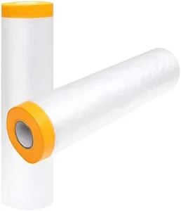 Pre Taped Masking Film Plastic Sheeting Cover for Painting Plastic Drop Cloths Tape and Drape Dust Barrier for Construction Auto