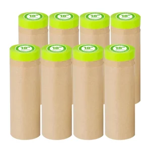 Pre taped Kraft Masking Paper Roll with Masking Tape for Automotive Spray Painting House Renovation Wall Protection Film
