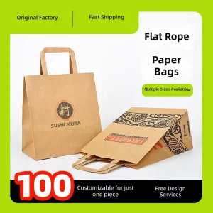 Premium Black Pink Kraft Paper Bags Ready Stock Handheld Packaging Totes for Catering Takeaway & Ladies Day Gifts