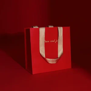 Premium Custom Logo Reusable Luxury Paper Shopping Gift Bag Hot Stamped Ribbon Handle for Promotion Clothing Boutique Cosmetics