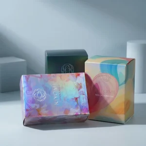 Premium Gift Box with Premium Finish and Gold Foil Stamping for Serum Bottle Perfume Bottle Easy Assembly Auto Bottom