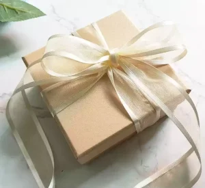 Premium Ivory Organza Ribbon Bow Elegant Gift Packing Ribbon for Holiday Decoration & Gift Wrapping