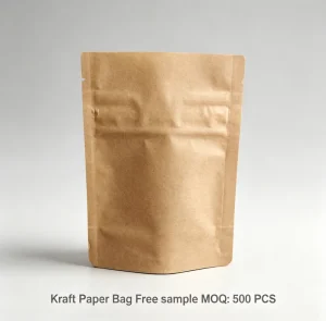 Premium Kraft Paper Bag with CRZipper and Soft Tear Touch Finish for Sustainable Packaging Solutions