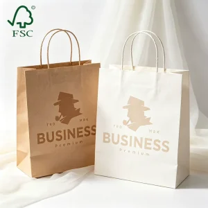 Premium Kraft Paper Gift Bags Custom Logo Packaging Retail Shopping Clothing Food Bags Manufacturer