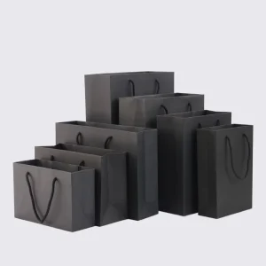 Price Custom Logo Matte Black Brown White Gift Shopping Paper Bag for Clothing Packaging