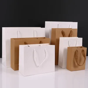 Price Custom logo Brown Kraft Paper Bags With Handle for Business Square Bottom Kraft Paper Bag Food Shopping With Handle