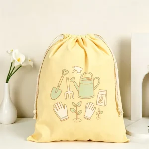 Printed Cartoon Simple Thick Canvas Open Recyclable Unisex Dust Sack Pack Bag for Leather Purse Protection