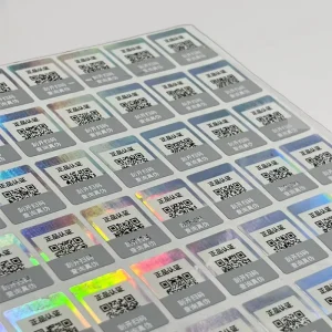 Printed Roll Stickers Hologram Rainbow Self adhesive Film Vinyl Sticker Holographic Thermal Vinyl Label Sticker with Pack