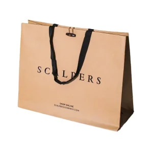 Promotional Recyclable Paperboard Tote Bags Custom Logo Twisted Handles UV Offset Printing for Wine Apparel Classic Rectangle