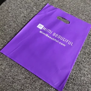 Purple Plastic Shopping Bags with Logo Printing for Clothing Packaging Bags