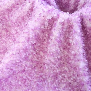 Rainbow Curly Boucle Fleece Printed Breathable Knitted Fabric 100% Polyester Girls’ Garment & Pillow Toy Plush Crafts in Stock