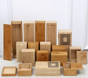 Ready Stock Custom Polished Bamboo Tube Natural Rectangle Eco-Friendly Kitchen Tool Box for Art & Collectible