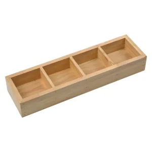 Rectangle Luxury Trays Set Serving Bamboo Customized Plate Factory Prices 4 Grid Platter Wood Box for Home Kitchen Parties