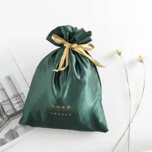 Recyclable Biodegradable Personalized Organic Cotton Satin Embossed Dust Bags Handbags Luxury Linen Drawstring Gift Household