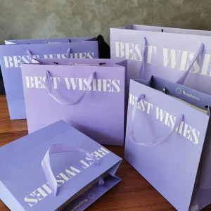 Recyclable Coated Paper Cardboard Shopping Bags Custom Logo Gold Foil Printing Custom Size for Promotion Supermarket Gift