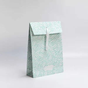 Recyclable Coated Paper Shopping Bag with Ribbon Handles for Organic Product Retail Gift Packaging Reusable & Portable Promotion