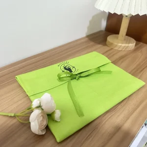 Recyclable Color Envelope Custom Logo Screen Printed Canvas Dust Pouch for Handbags Book