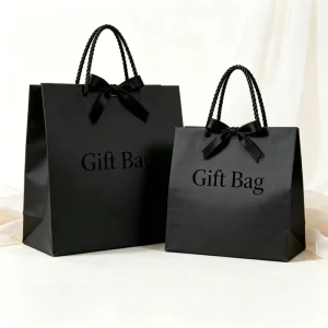 Recyclable Craft Paper Luxury Gift Bags with Cotton Rope Handle and Silk Screen Printing for Small Business Custom Logo