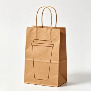 Recyclable Custom Brown and White Eco Kraft Handle Paper Bags in Stock Ready to Ship Paper Bags with Your Logo Printed