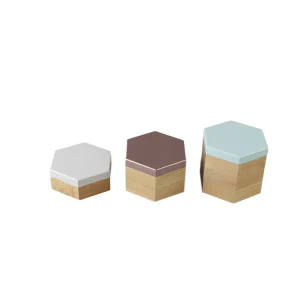 Recyclable Custom Color Wooden Gift Storage Box Multi Layer Design With Suede Interior Lining