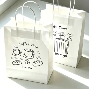 Recyclable Custom Logo Brown Kraft Paper Bag Custom Shopping Handle Kraft Paper Bag with Logo