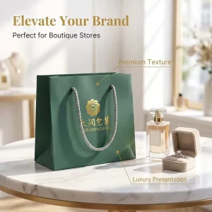 Recyclable Custom Printed Logo Design Promotion Luxury Clothing Gift Shopping Jewellery Paper Bag With Handle