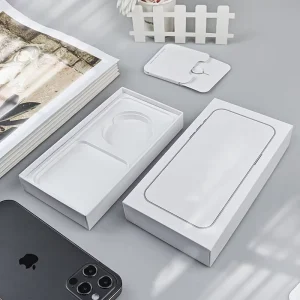 Recyclable Custom Printed Paperboard Mobile Phone Packaging Box Rigid Embossing Consumer Electronics Phone Box