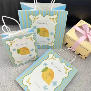 Recyclable Custom Take Away Kraft Paper Carrier Bags with Twisted Handles for Eco Friendly Boutique Retail Shopping Bulk