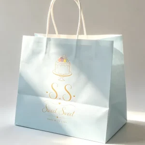 Recyclable Eco Friendly Kraft Paper Bag with Handle Custom Logo and for Food Promotion and Craft Use