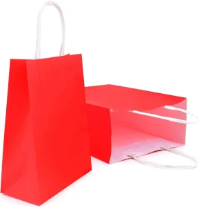 Recyclable Eco Kraft Paper Bag Suitable for Supermarket Goods Packing and Daily Outdoor Shopping Carry Use