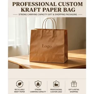 Recyclable Kraft Paper Bag with Handle Carrying Capacity Strong Professional Can Customize Gift Shopping Paper Bags