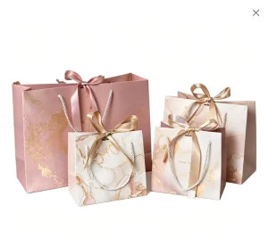 Recyclable Kraft Paperboard Shopping Bags Reinforced Bottom Drawstring Handles for Fashion Retail Grocery Stores Trade Shows