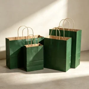 Recyclable Kraft Shopping Bag Paper Handle Custom Logo for Food Store Party Gift Clothing Business Packing
