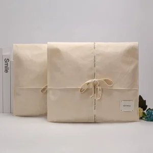 Recyclable Muslin Cotton Storage Bag Envelope Dust Pouch with Custom Logo for Socks