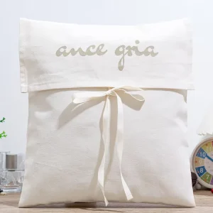 Recyclable Organic Cotton Envelope Flap Bag with Screen Printing for Custom Logo Printed Clothing Packaging Dust Pouch